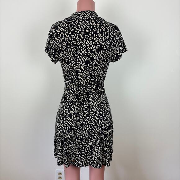 Free People Marsaille Short Sleeve Cutout Minidress Small Black animal print - Picture 6 of 10